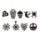 Хэллоуин, черные акриловые серьги с черепом для женщин, костюм на Хэллоуин, косплей, паук, паутина, летучая мышь, тыква, луна, гроб, висячие серьги