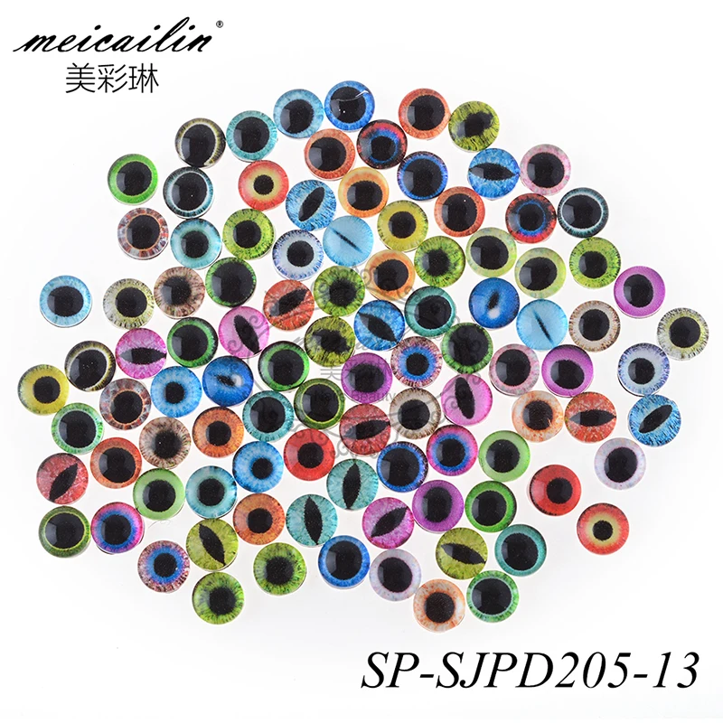 

NEW 100PCS 6mm Semicircle Beads Evil Eye/Flower/Heart/Cartoon Resin Cat Eye Stones for Nails Decoration Jewelry Making DIY Craft