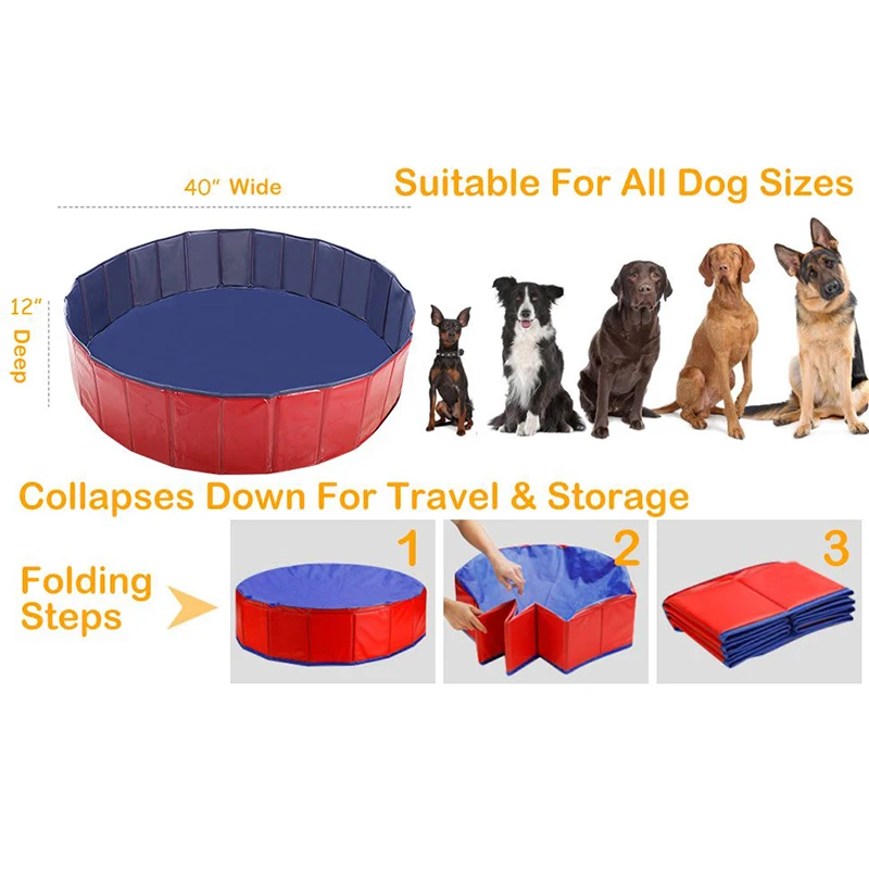 

Pet Foldable Swimming Pool Pet Collapsible Bathing Pool Dog Bath Pool Pet Bath Swimming Bathtub for Dogs Cats Kids Pet Supplies