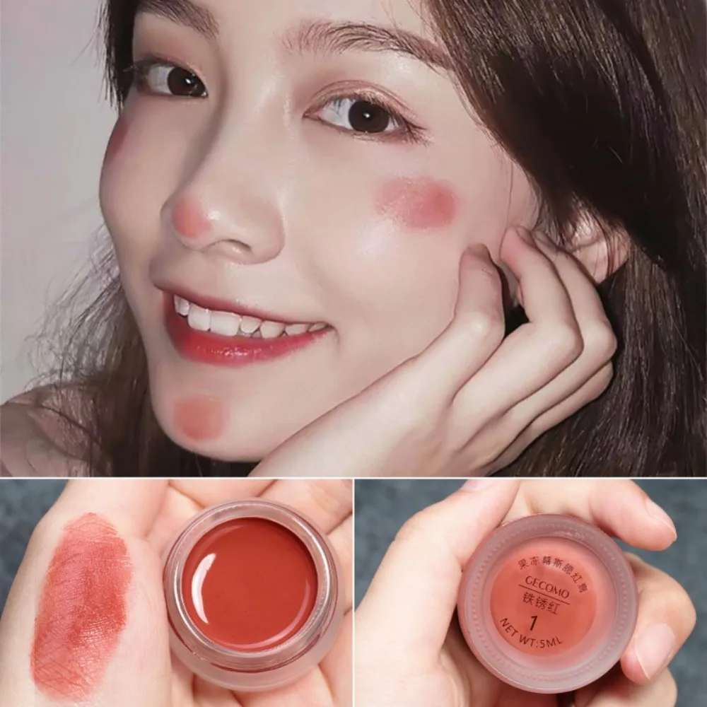 New Jelly Blush Long Lasting Shiny Brighten Makeup Effects Colorfast Jell Blush Cream Blush