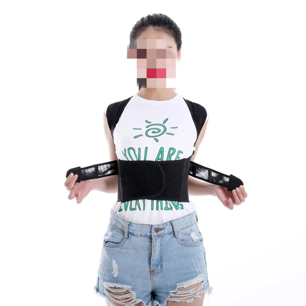 

Adjustable Flexible Posture Corrector Back Support Belt Vest Shoulder Hunchback Relief Humpback Correction Brace Band Size (Bl