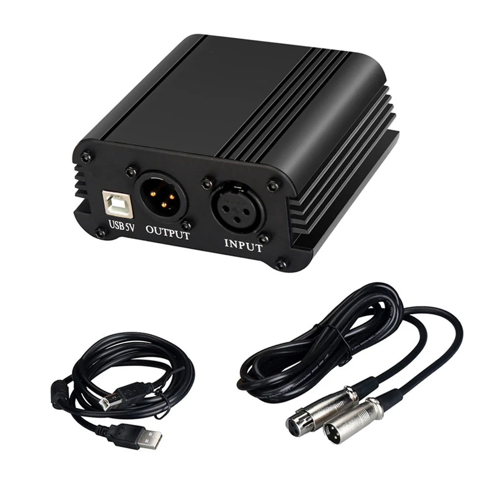 48В фантомный источник питания с usb-кабелем XLR 3-контактный кабель для