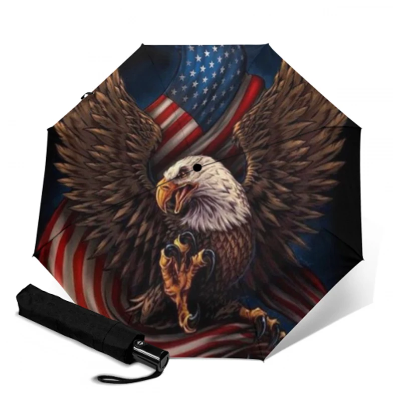 Складной зонт с автоматическим открыванием и закрытием для путешествий принтом