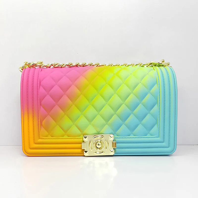 

GW jelly purses Ladies shoulder bag with high quality colorful chain handbags