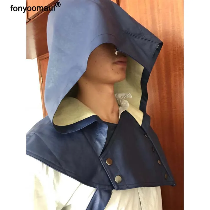 Кожаный капюшон для мужчин и взрослых кожаный косплея Винтаж средневековье