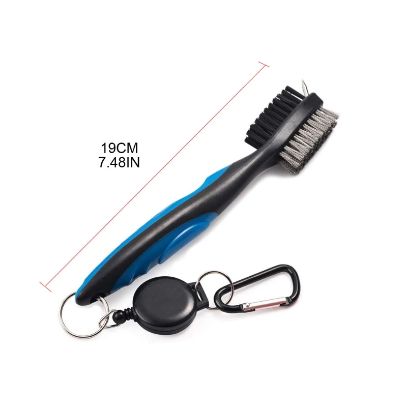 

Golf Club Brush and Towel Kit Cleaner with Loop Clip for Hanging on Golf Bag Club Groove Ball Cleaning Tool Set Outdoor