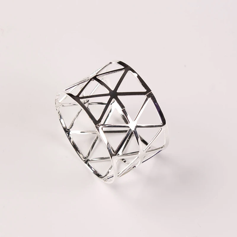 6/10 шт. розовое золото металлические геометрические полые кольца для салфеток