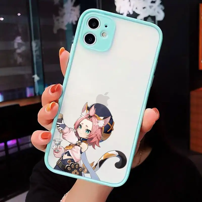 

hot game genshin impact Phone Cases matte transparent For iphone 7 8 11 12 plus mini x xs xr pro max cover