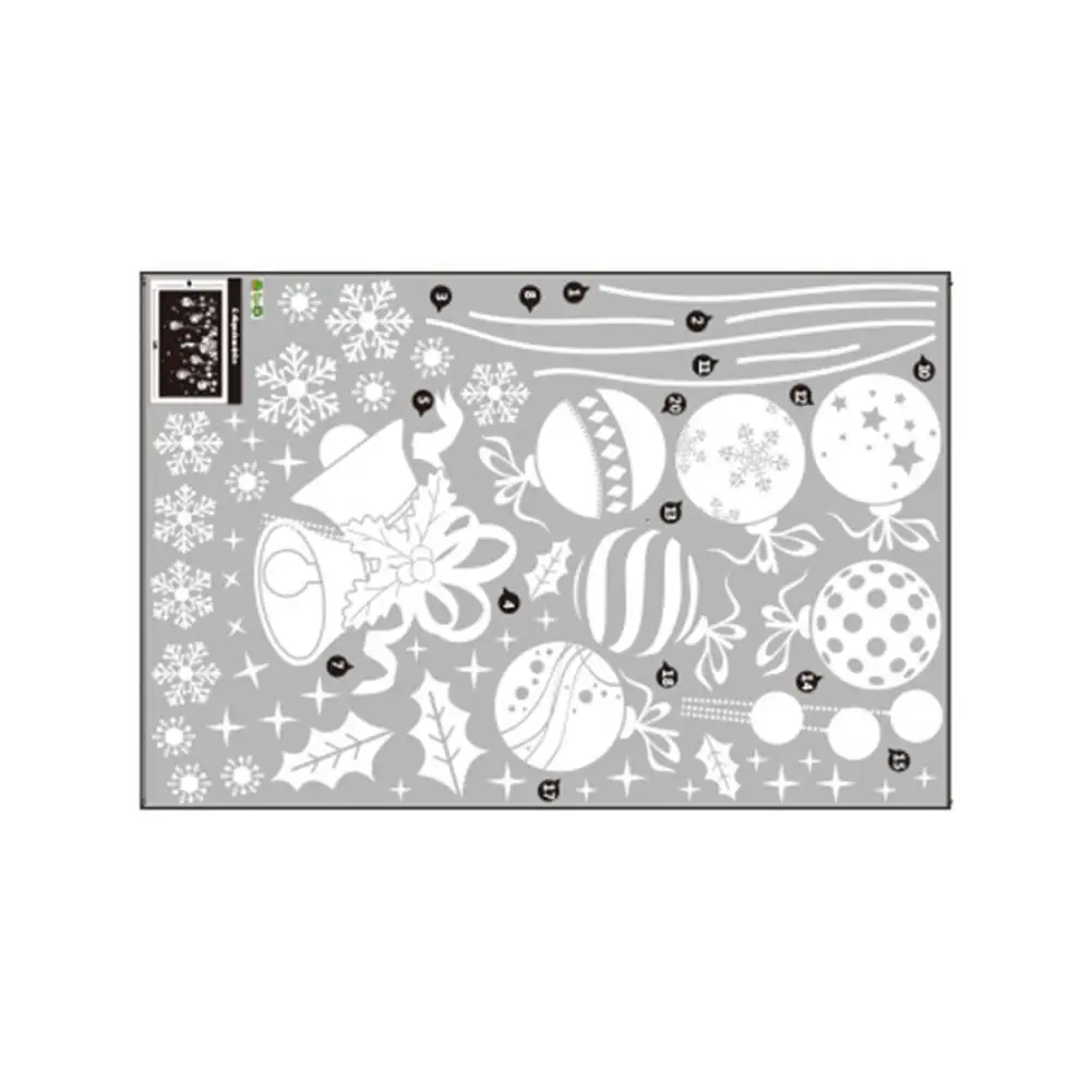 Рождественская декоративная наклейка на окно стекло ПВХ стену съемная