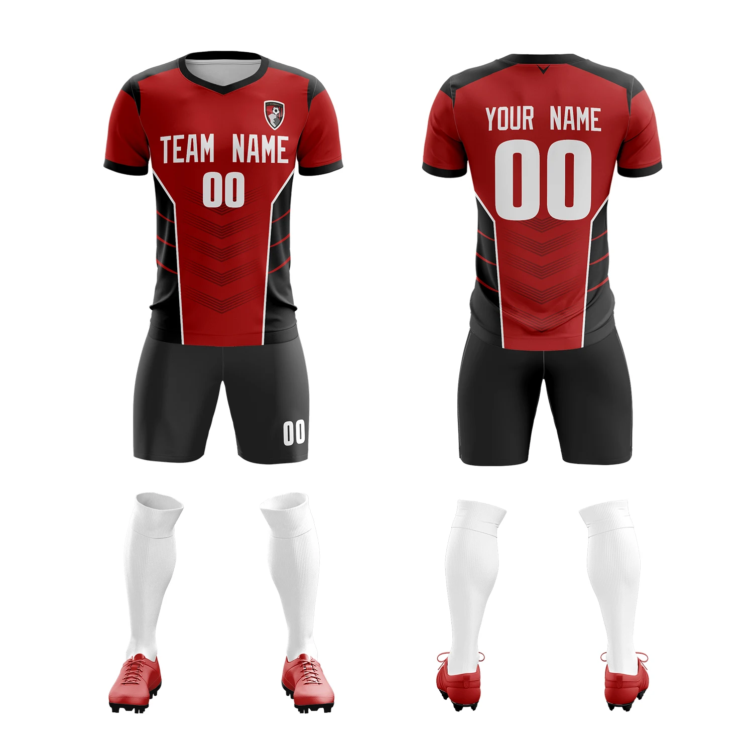

Custom Soccer Uniforms Print Team Name and Numbers Design Your Own Soccer Jersey and Shorts Breathable Quick-Dry Soft Sportswear