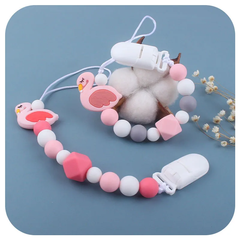 

Baby Anti-drop Chain Silicone Beads Pacifier Clips Infant Nipple Appease Soother Chain Clips Dummy Holder Nipple Clip Baby Stuff