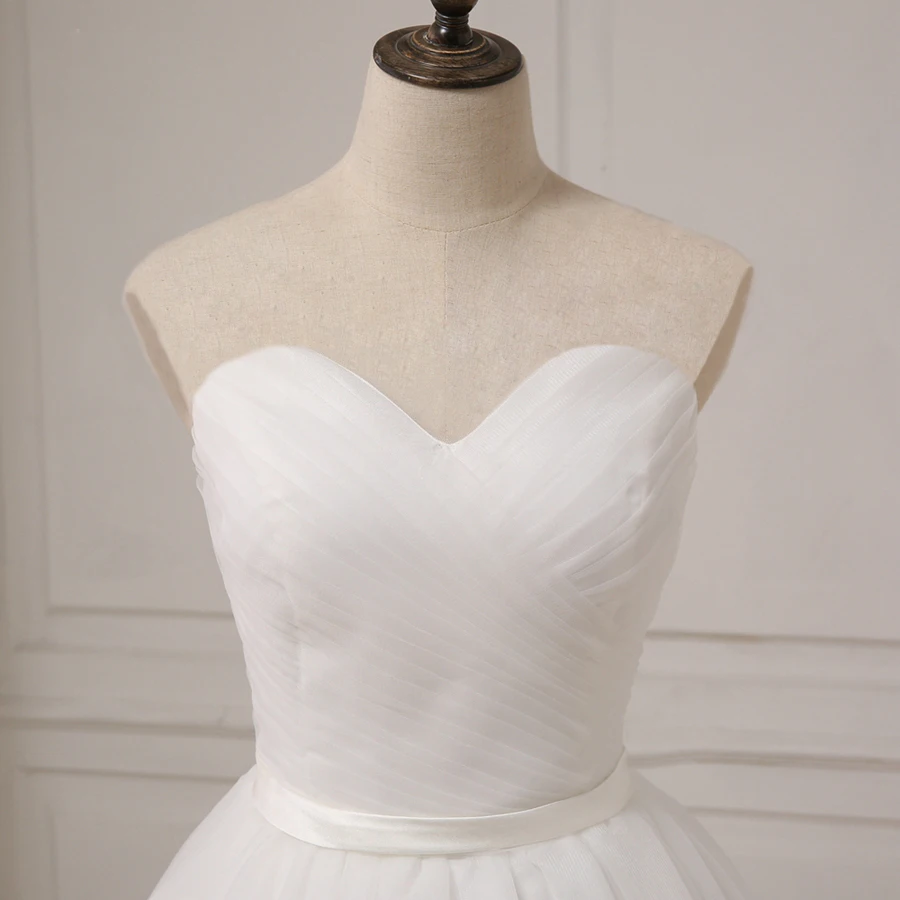 Недорогое простое свадебное платье Jiayigong топ со складками без рукавов