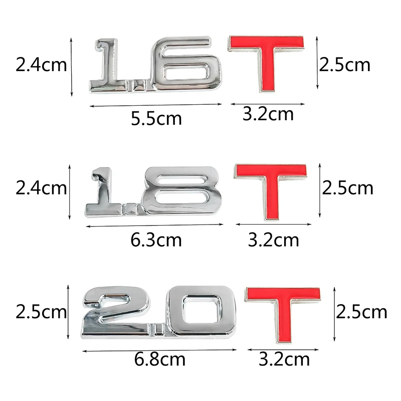 Автомобильный 3D металлический смещение 1 6 T 8 2 0 стикер для Toyota Yaris Tundra Tacoma RAV4 COROLLA