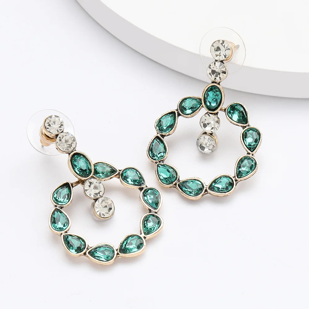 Серьги-подвески с кристаллами в богемном стиле ювелирные изделия модная