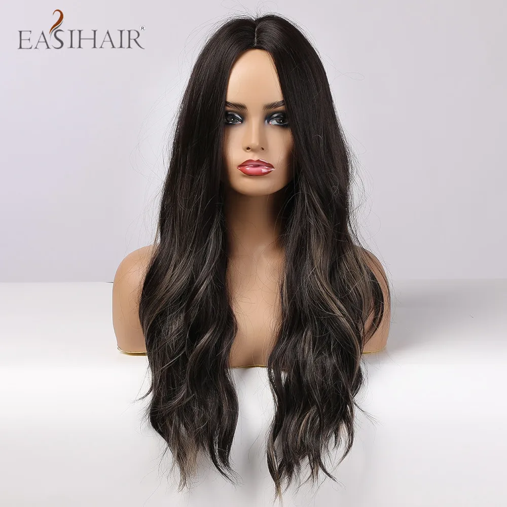 Длинные черные женские парики для косплея синтетические термостойкие