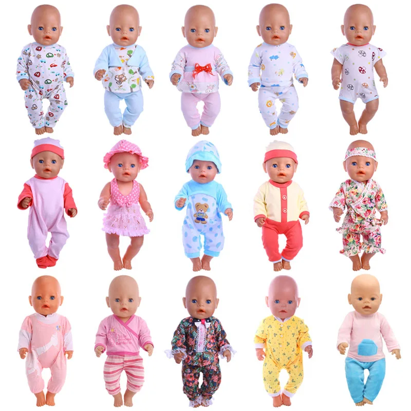 Одежда для кукол хлопковые пижамы 2 шт. ночные рубашки подходят 18 дюймовых