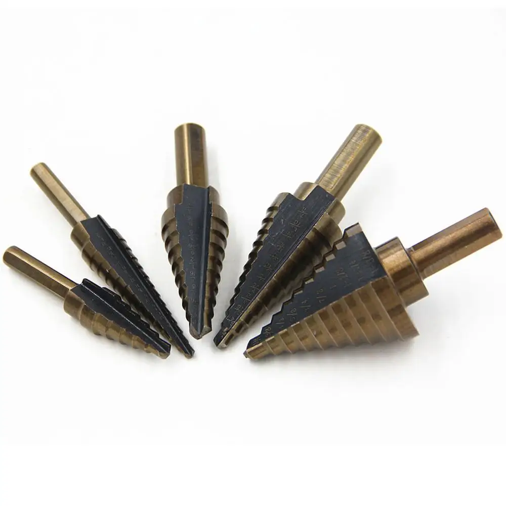 Шаг конус сверло для металла дерева 5 шт. 1/4 Hss Кобальт Титан конический Карбид