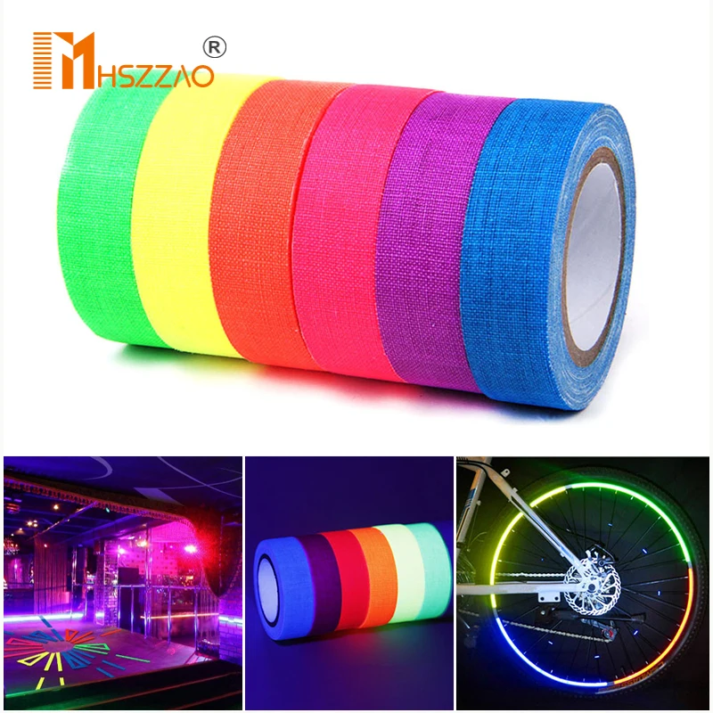 DIY Fluorescent UV Cotton Tape Matt Night Self-Adhesive Glow In The Dark Luminous Tape For Party Floors Stages Whiteboard
