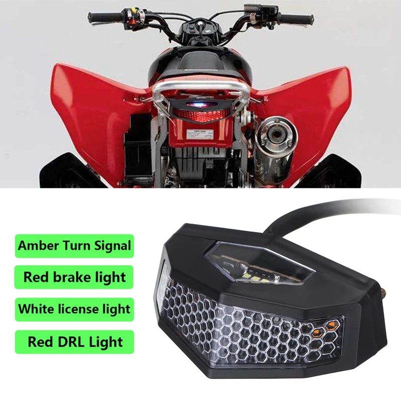 

Универсальный 5 в 1 мотоцикл задний стоп-сигнал светильник стоп индикатор сигнала поворота светильник лампа ретро номерной знак светильник