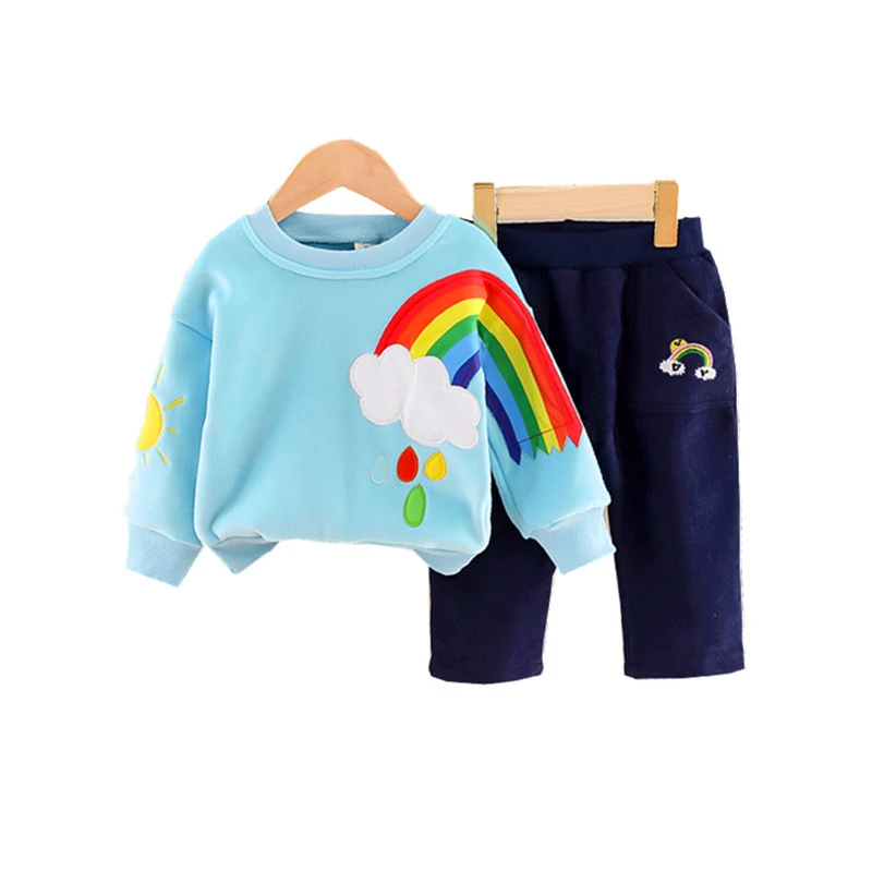 

Toddler Spring Autumn Fashion Clothes Baby Boys Girls Cartoon Sweatshirt Pants Children Infant Clothing Kids Casual Tracksuit