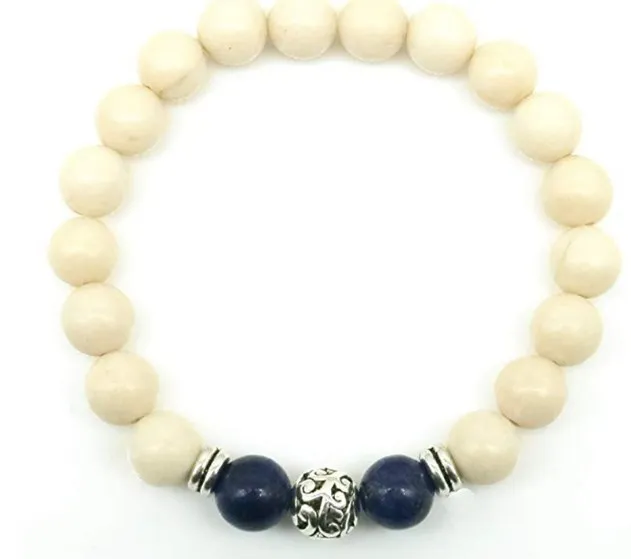 

8 мм синий белый разноцветный натуральный агат камень Исцеление Рейки Будда, Йога браслет эластичный регулируемый вулканического камня бра...