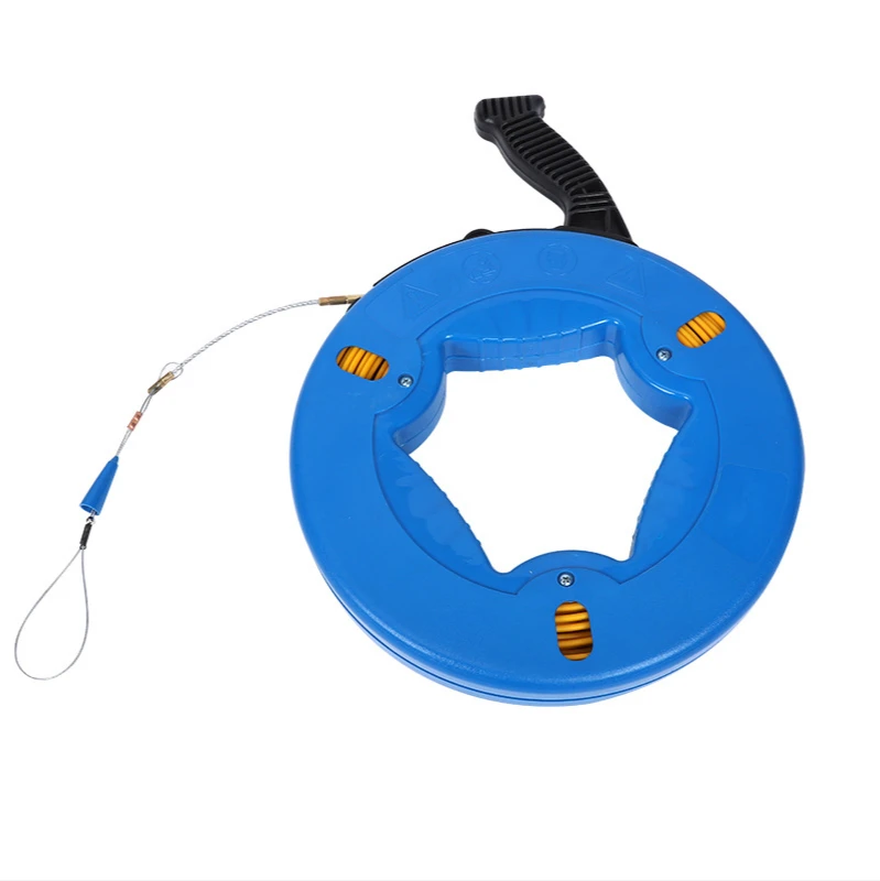 

30M*4.5mm Fiberglass Fish Tape Reel Puller Conduit Ducting Rodder Pulling Wire Non-conductive Fast Wire Puller