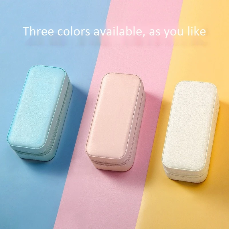 

Portable Rectangular Jewelry Box Earrings Earrings Necklace Jewelry Storage Box Pu Jewelry Box