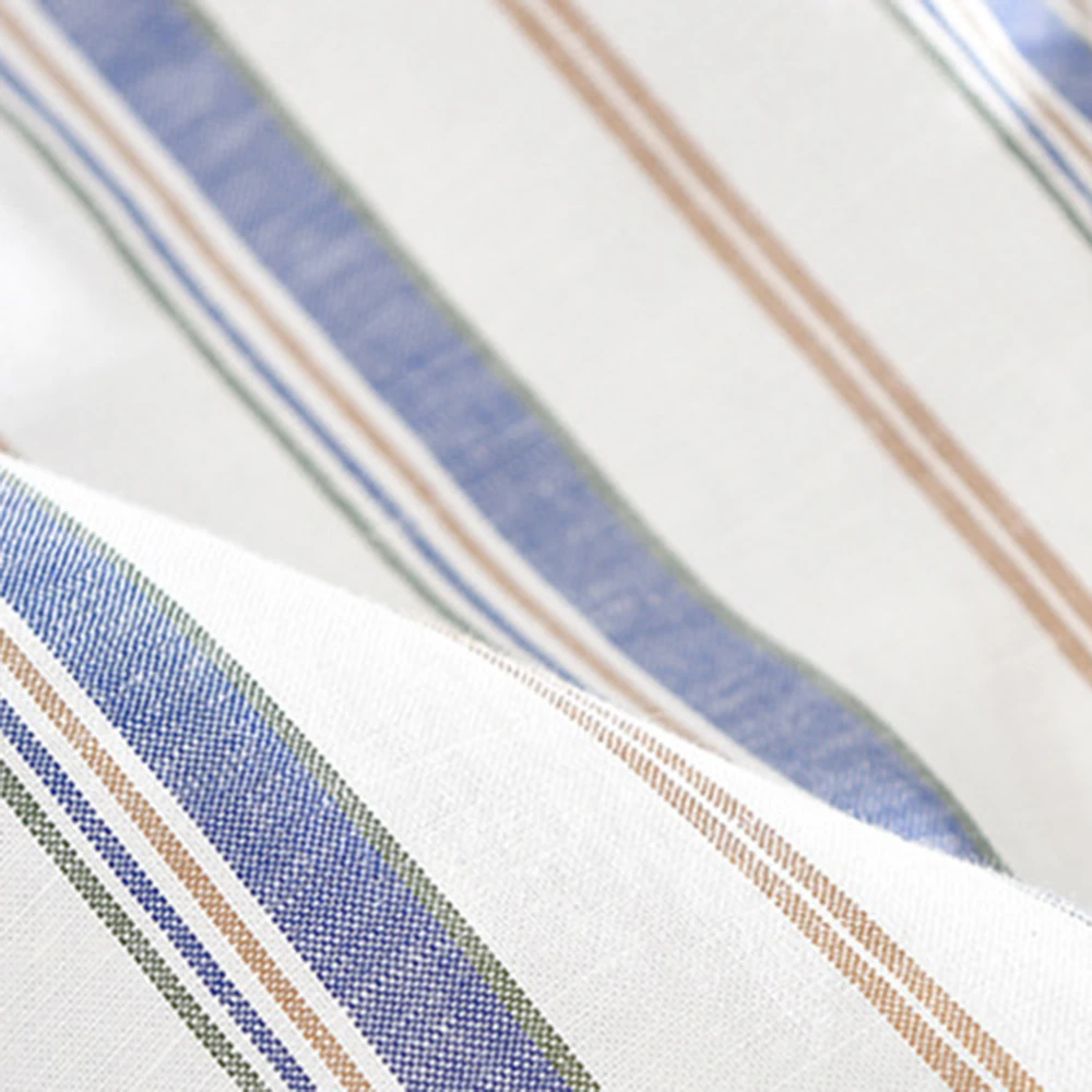 Camisa Men's Striped Cotton Linen Shirts Male Casual Streetwear Shirt Men Summer Spring Long Sleeves Shirt Tops M-3XL