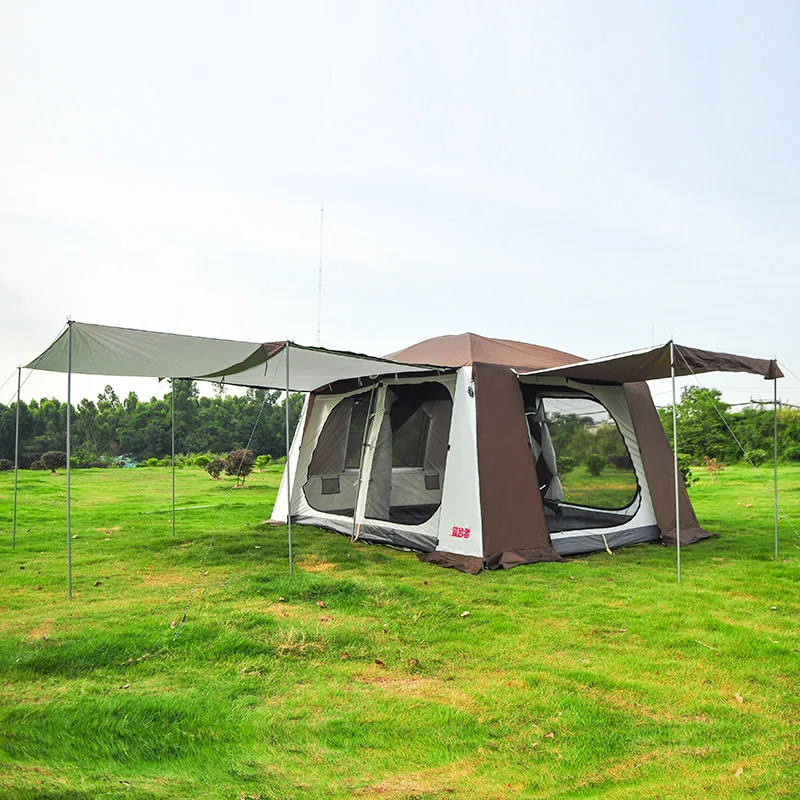 

Outdoor rainproof three-bedroom and one-living room 5-10 people big tent canopy family self-driving tent
