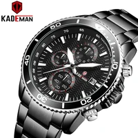 kademan new fashion business clock chronograph mens watches top brand luxury all steel waterproof quartz watch relogio masculino