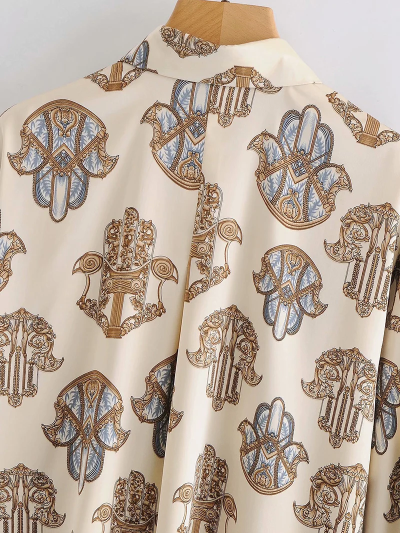 

Blusas Mujer De Moda 2021 Sexy Digital Printed Office Lady OL Blouses Female Fashion Long Sleeve Top Tees Streetwear S044