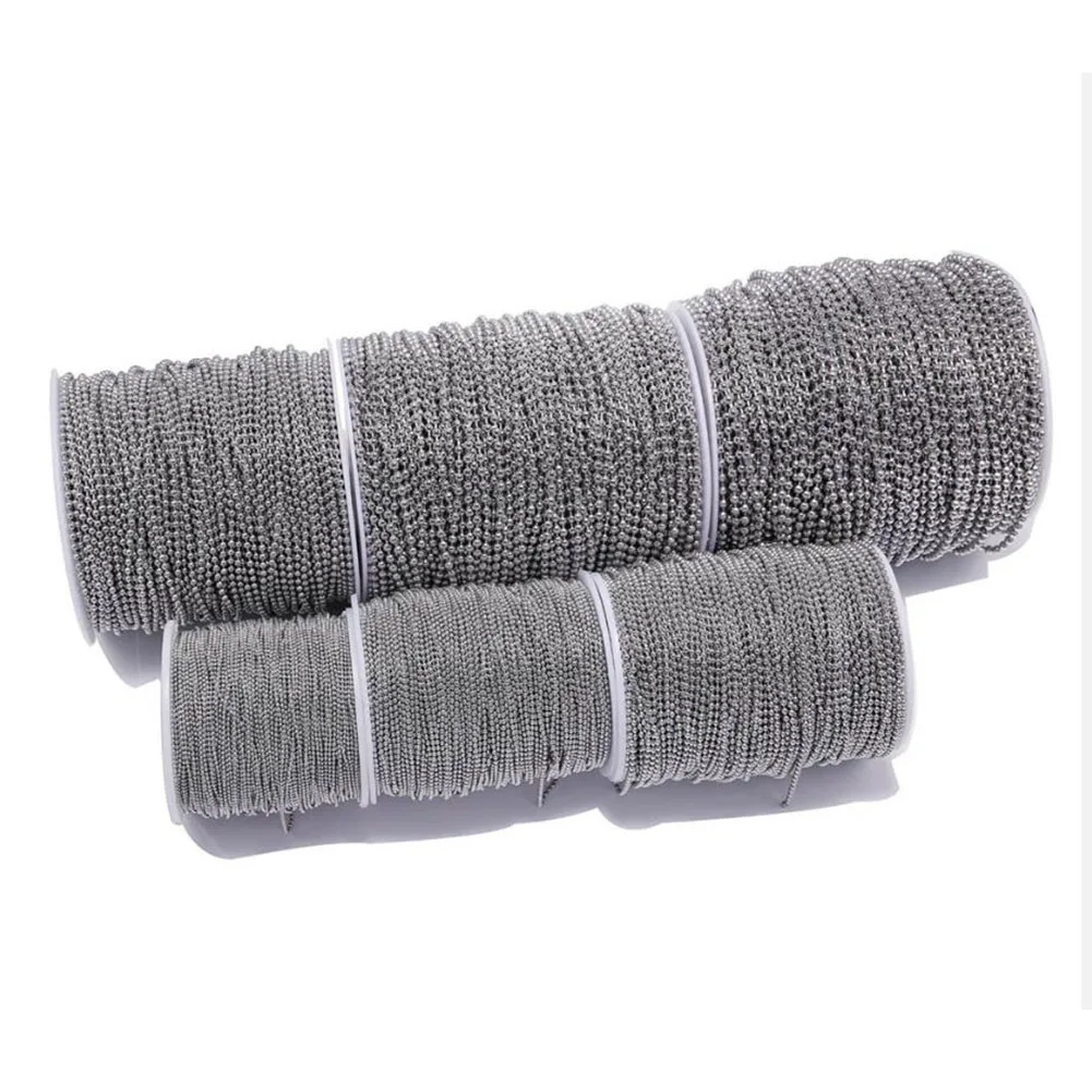 Wide1.2 6 мм шариковая цепь из нержавеющей стали ожерелье кулон или собаки цепочки с