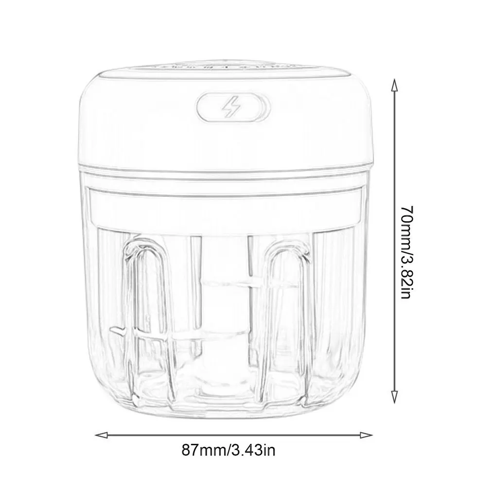 

Electric Garlic Masher Sturdy Durable Mini Crusher Chopper USB Charging For Crushed Garlic Crushed Ginger Crushed Fresh Chili