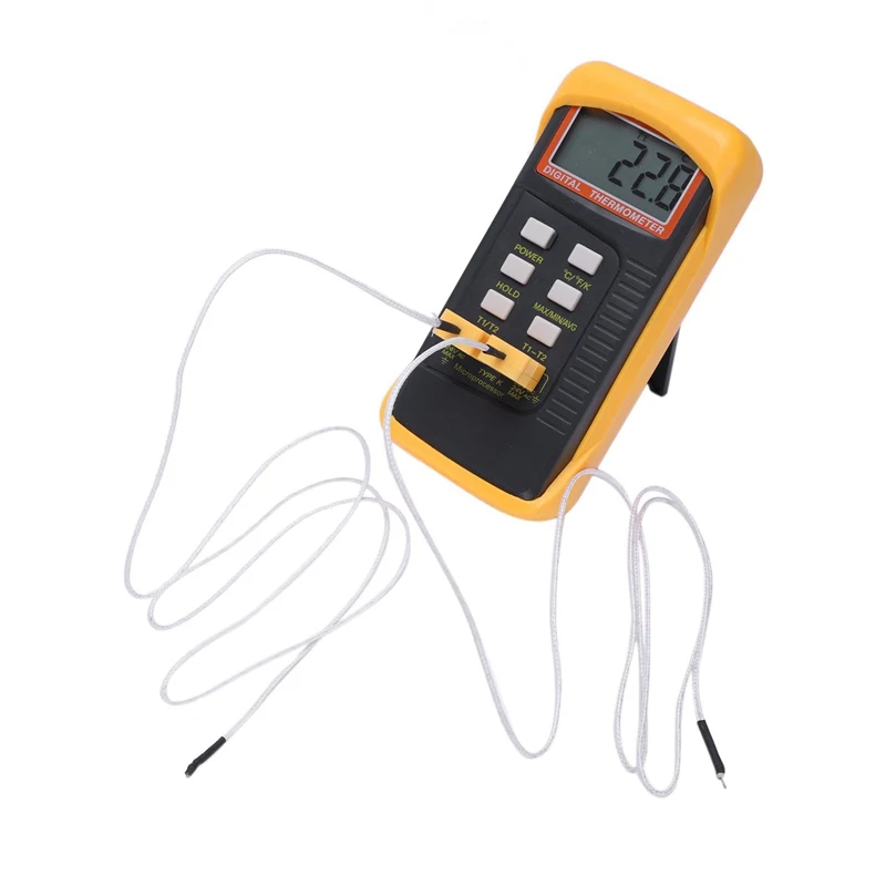 

BMBY-K-Type Digital Thermometer Two Channels -50 to 1300 ° C 16x7.8x4.2CM