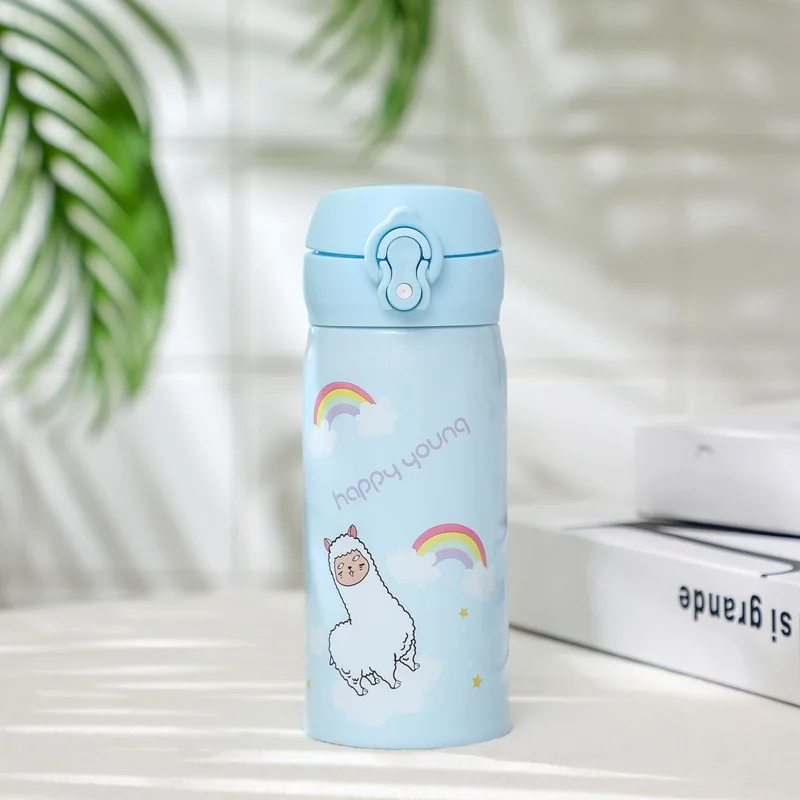 Новый термос из нержавеющей стали милый ламы и альпаки бутылка для воды детей 350