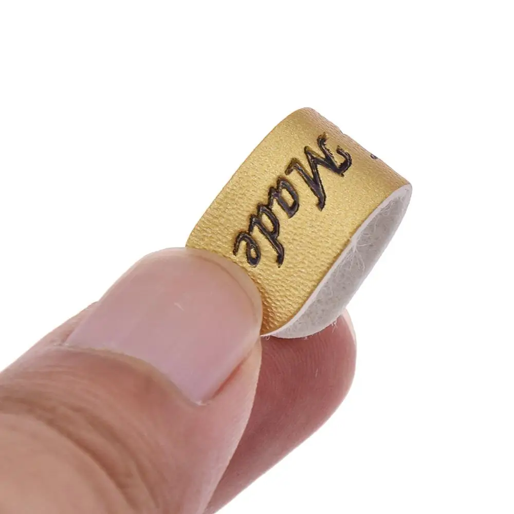 24 шт./лот овальные кожаные черно белые золотые этикетки ручной работы сделай сам