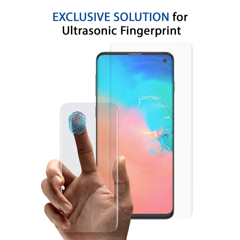 Закаленное стекло 10D с УФ-клеем для Samsung Galaxy S10 PLUS + полное покрытие защиты экрана