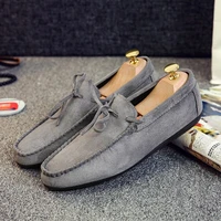 spring men youth casual shoes casual slip on shoes man comfortable loafers men boat shoes gray black suede mocassins hommes