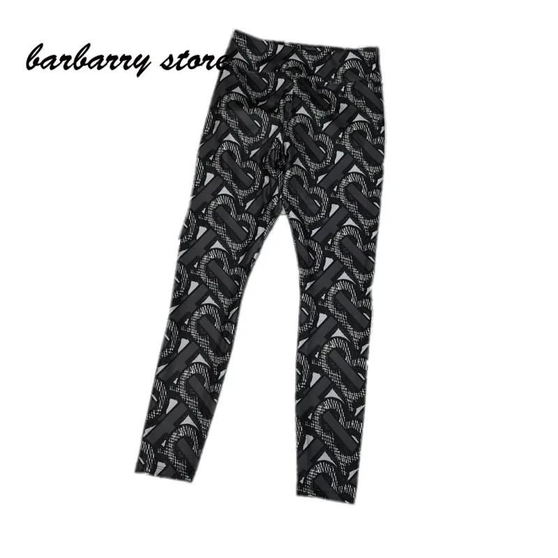 

New high quality women's fashion full printed letter high waist bottomed pants versatile slim tight woman elastic fitness pants