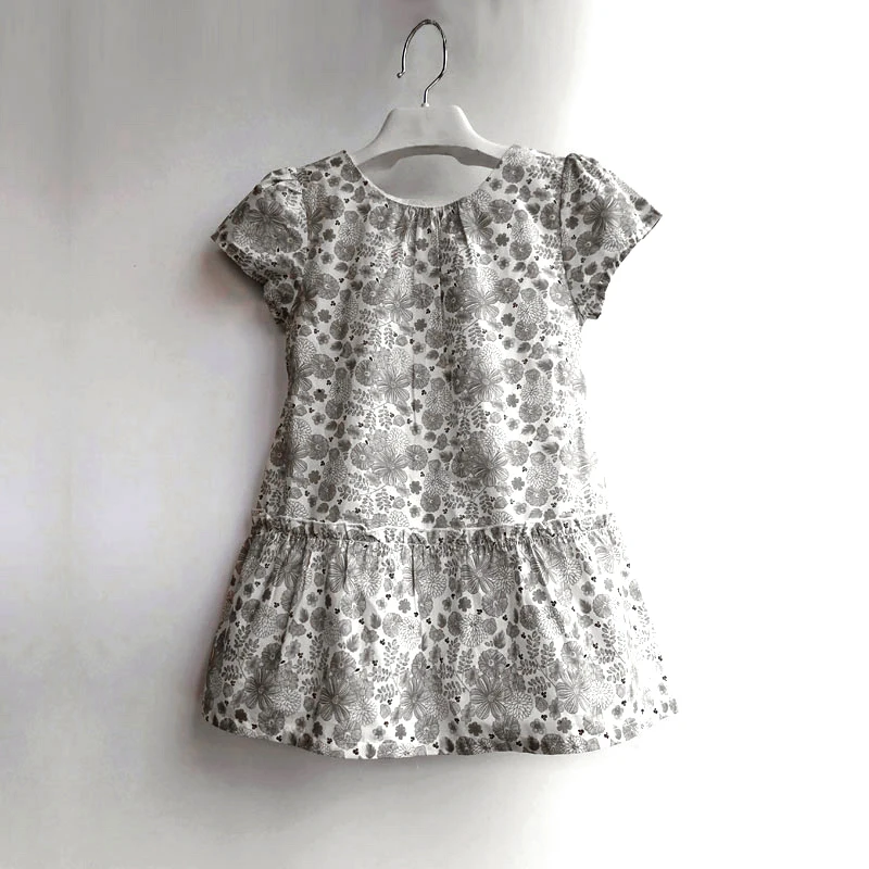Girls dress cotton short-sleeved summer print floral girl princess dignified elegant clean children's | Детская одежда и обувь