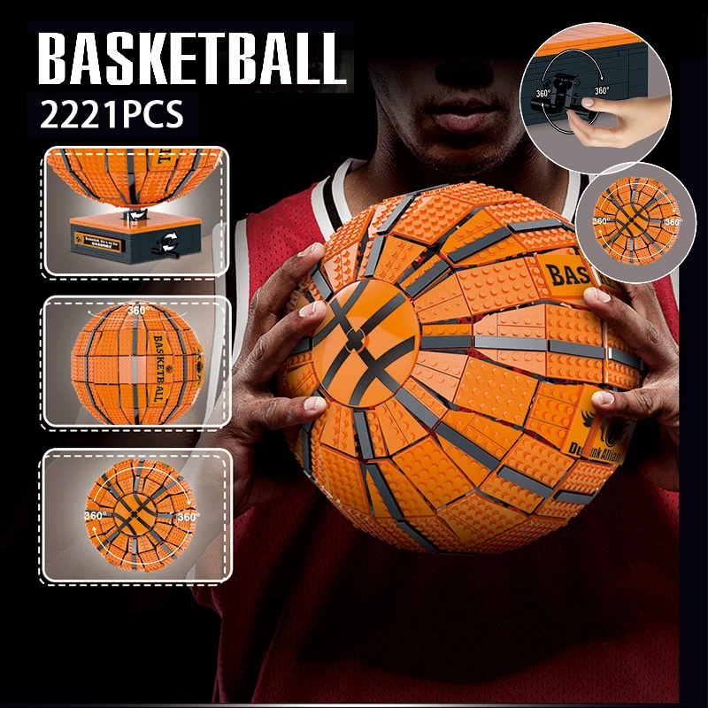 

New Moc 2221pcs Creative The Basketball Ball Model Building Blocks Superstar Basketball Assembly Bricks Toys For Kids Diy Gifts