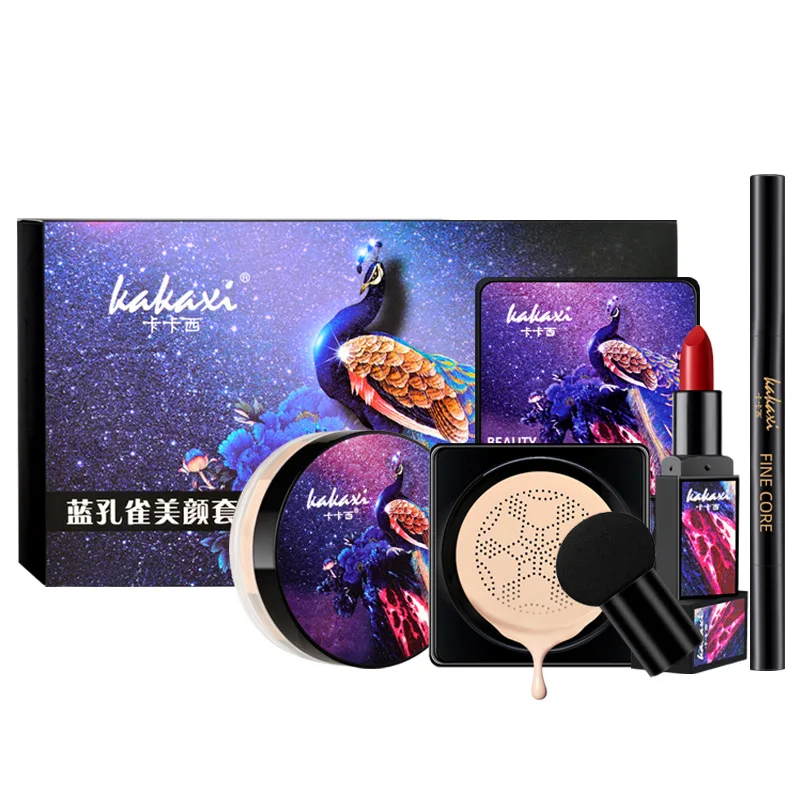 Набор для макияжа из 5 предметов набор красоты с павлином Грибовидная головка