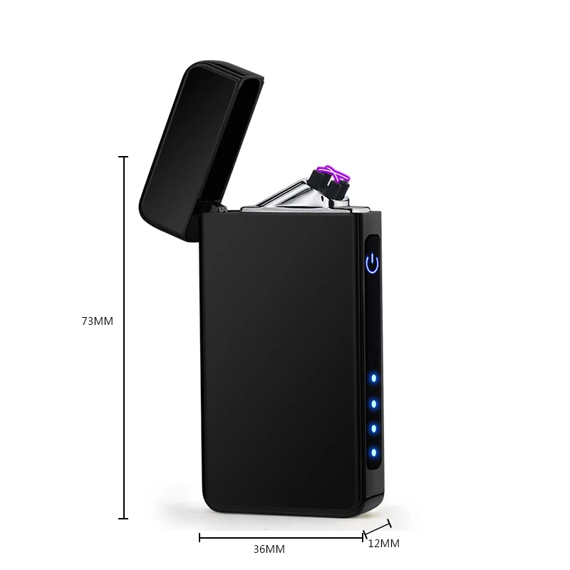 Двойная дуговая зажигалка с сенсорным экраном ветрозащитная электронная