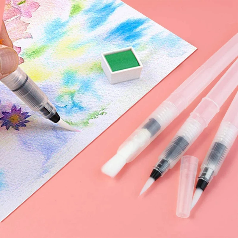 

27PCS Water Coloring Brush Pen Set, Water Color Paint Pens for Water Soluble Colored Pencil, Water Brush Pen Set