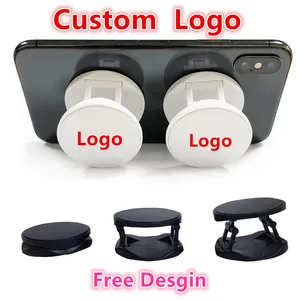 50 500pcs custom product free printing round mobile phone folding stretch airbag bracket phone holder free global shipping