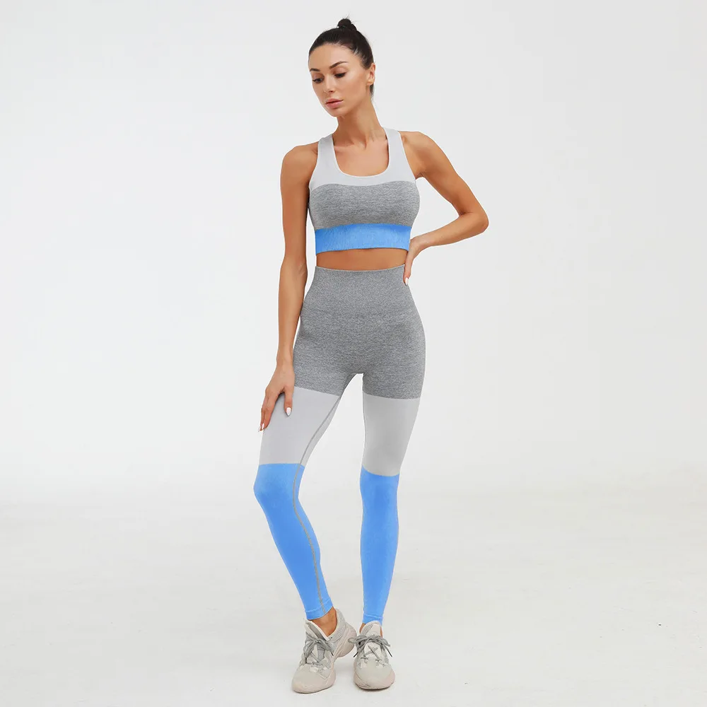 

Women Seamless Yoga Set Costumes 2 piece High Waist Leggings+Bras Gym Clothing Sports Wear Fitness Sets Suit Tracksuit For Women