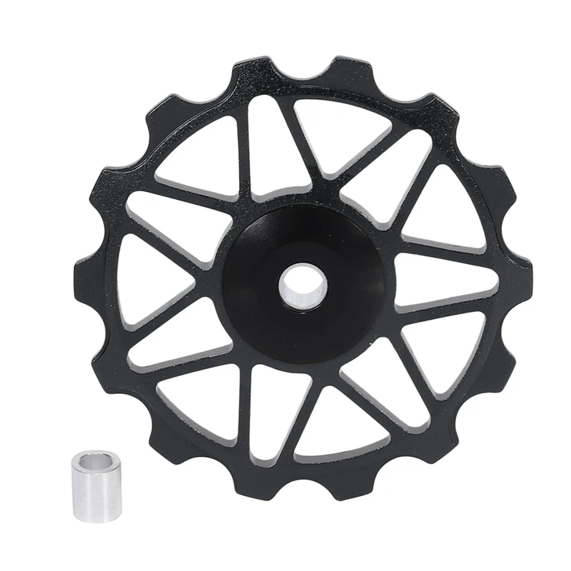 

2x 14T Aluminum Alloy Mtb Bicycle Rear Derailleur Pulley Jockey Wheel Road Bike Guide Roller Part Black & Red