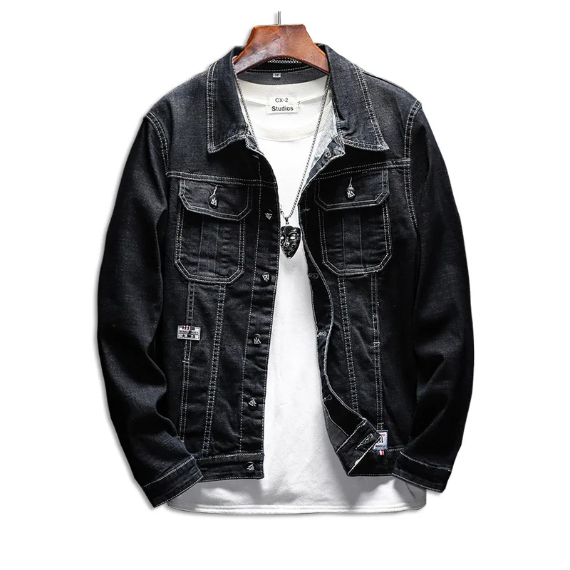 

2021 New Spring Autumn Denim Jacket Fashion Men Slim Trendy Ripped Denim Coats Bomber Male Cowboy Baseball Men's Jean Masculina