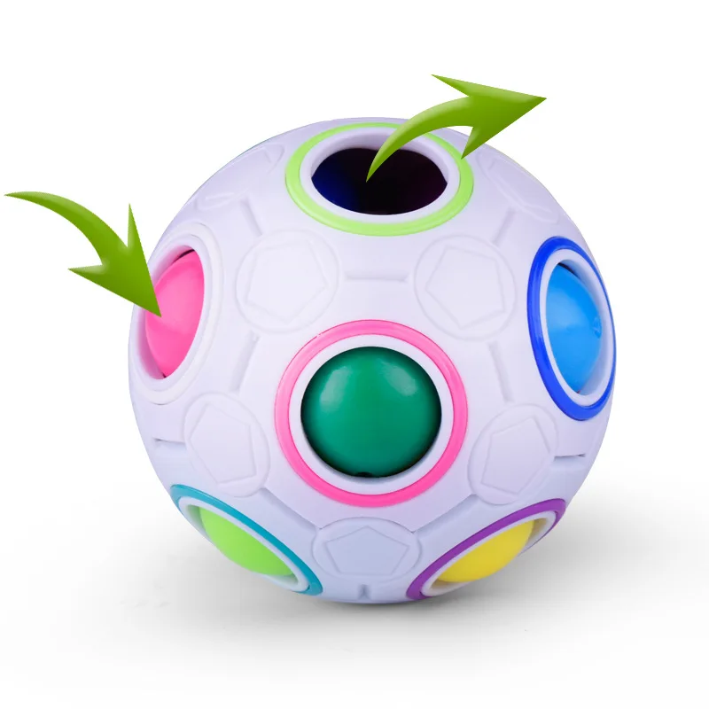 

Creative Rainbow Puzzle Ball Magic Cube Children's Educational Learning Toys Children's Gift Anxiety and Stress Relief DD60MF