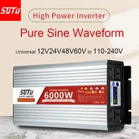 universal inverter dc 12v24v48v60v to 110v120v220v240v with lcd screen inverter 6000w8000w pure sine waveform power converter